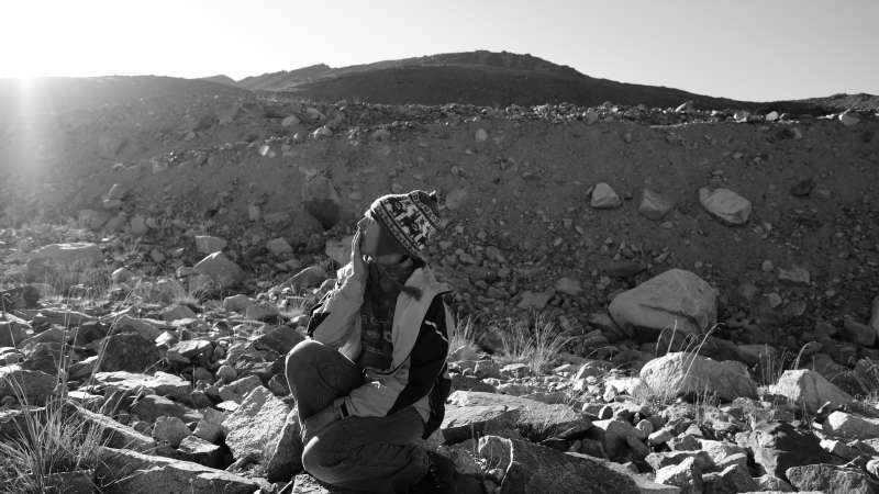 Woman and the Glacier www